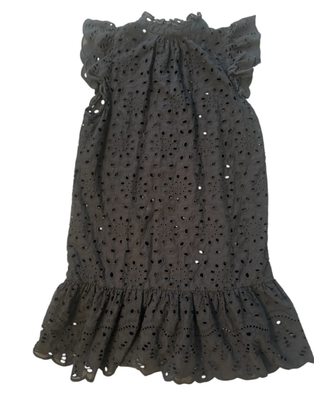 H&M Black Eyelet Ruffle-Sleeve Mini Dress - Picture 3 of 4